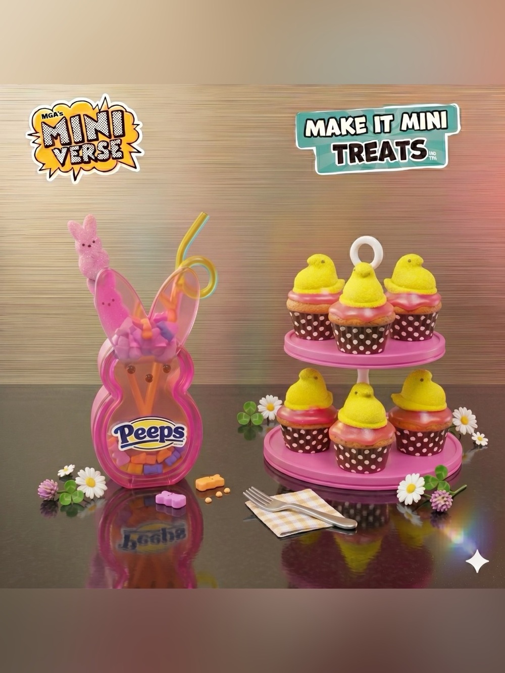 MGA's Miniverse Make It Mini TREATS Series 1: PEEPS Shake & Cupcakes (Easter)